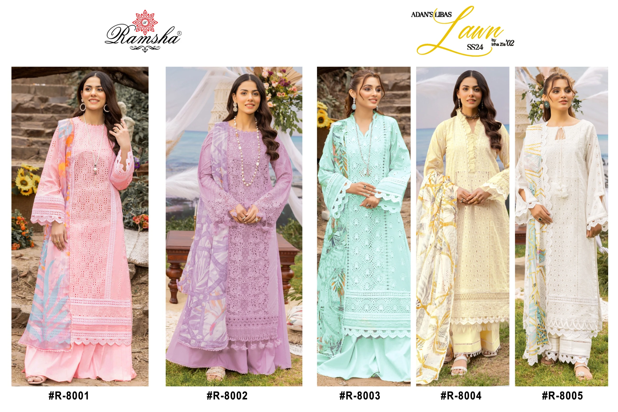 Ramsha Adan-Libas Cambric Wholesale Pakistani Readymade Salwar Suit Catalog — Wholesale Salwar Suits, MPA wholesale from Surat — view 6